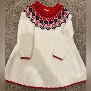 Hanna Andersson Red and White Knit Sweater Dress